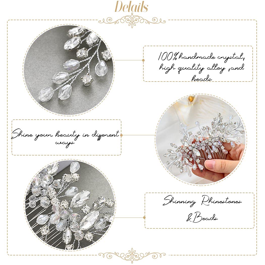 Unicra comb paired with veil showing how it secures and accents veils
