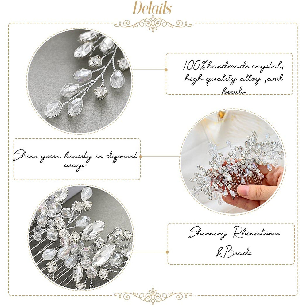 Unicra comb paired with veil showing how it secures and accents veils
