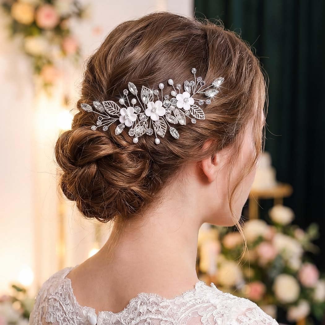 Unicra hair vine styled in an updo adding vintage charm to hairstyle