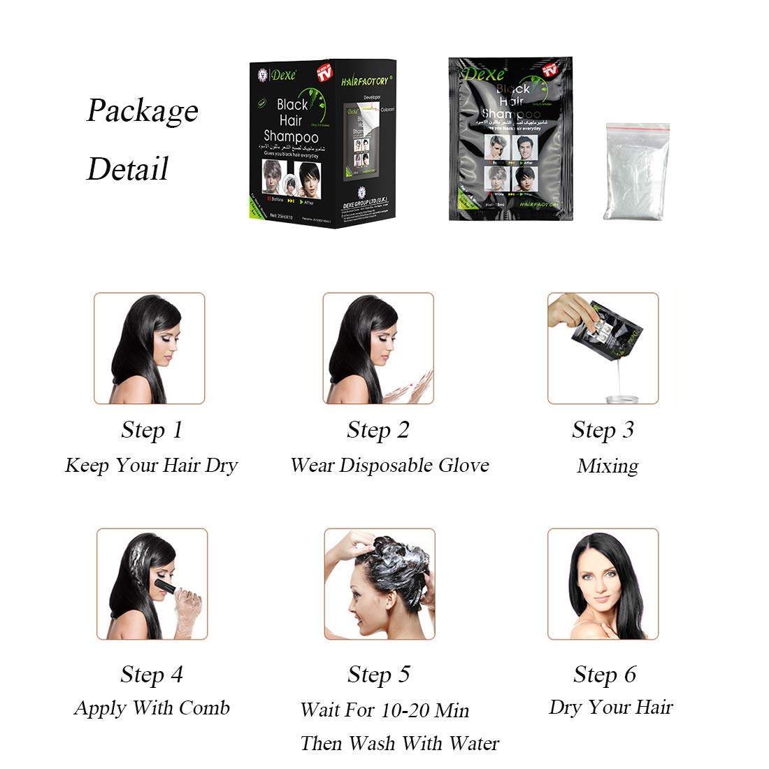 UniForU sachet with disposable glove and comb for simple application