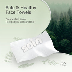 UNIFREE towel in use removing makeup gently, demonstrating effective cleansing