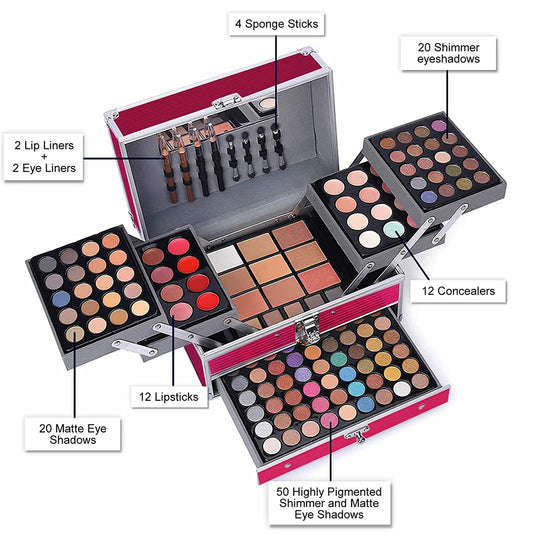 UNIFULL closeup of eyeshadow pans showing variety and smooth pigment payoff