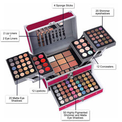 UNIFULL closeup of eyeshadow pans showing variety and smooth pigment payoff