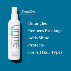 UNITE 7SECONDS spray close-up highlighting nozzle and fine mist for even, lightweight coverage