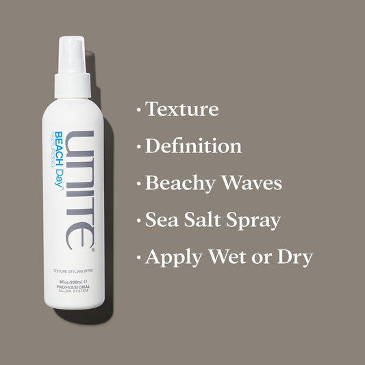 UNITE BEACH Day mist close-up illustrating texture and matte finish benefits