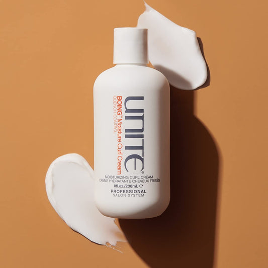 UNITE BOING creamy texture on fingers illustrating lightweight hydration