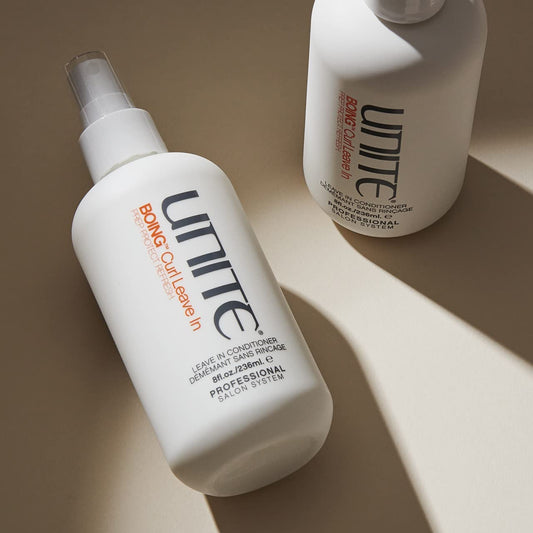 UNITE BOING spray action misting evenly for easy detangling and lightweight hydration