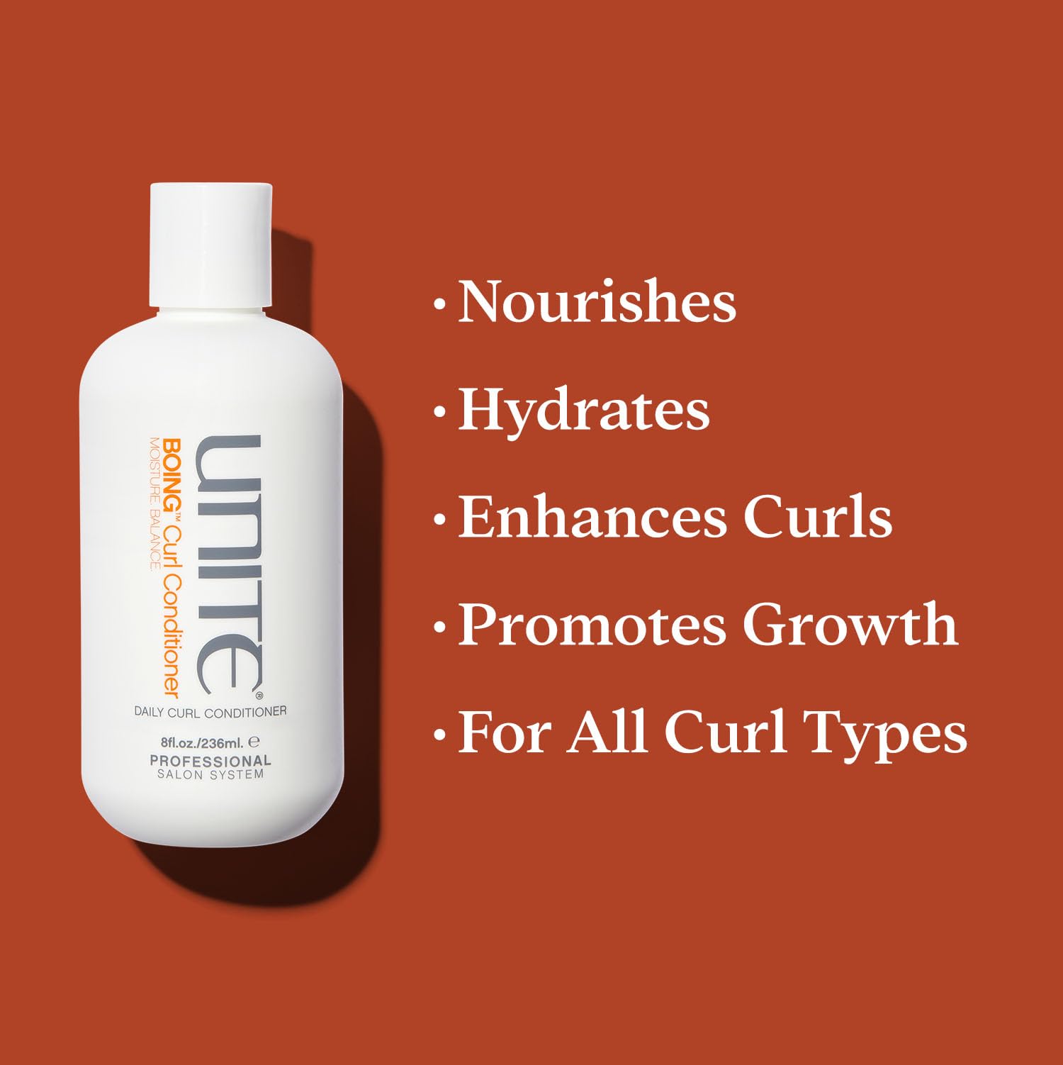 UNITE BOING creamy conditioner texture on palm demonstrating rich hydration