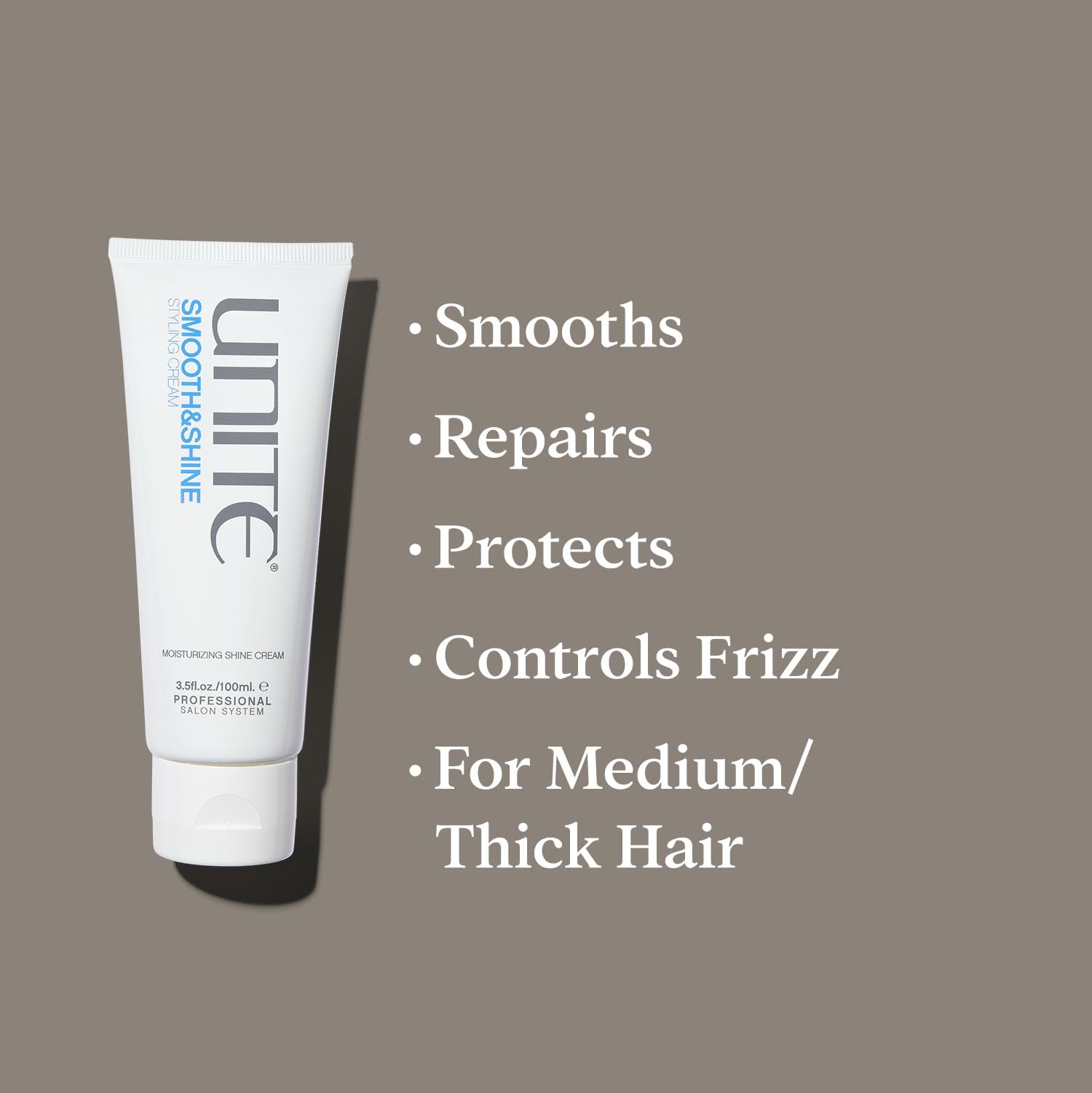 UNITE SMOOTH&SHINE cream texture close-up highlighting smooth consistency for easy application