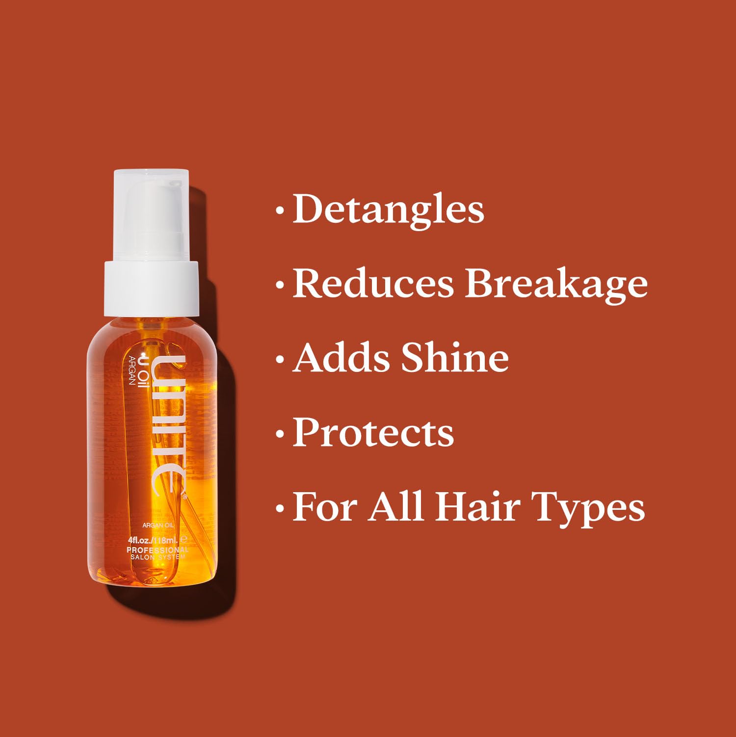 UNITE U Oil drops and texture close-up highlighting lightweight argan shine