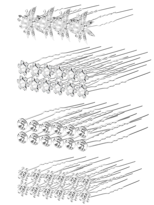 Unittype front view of 40-pack hair pins showing elegant packaging and variety