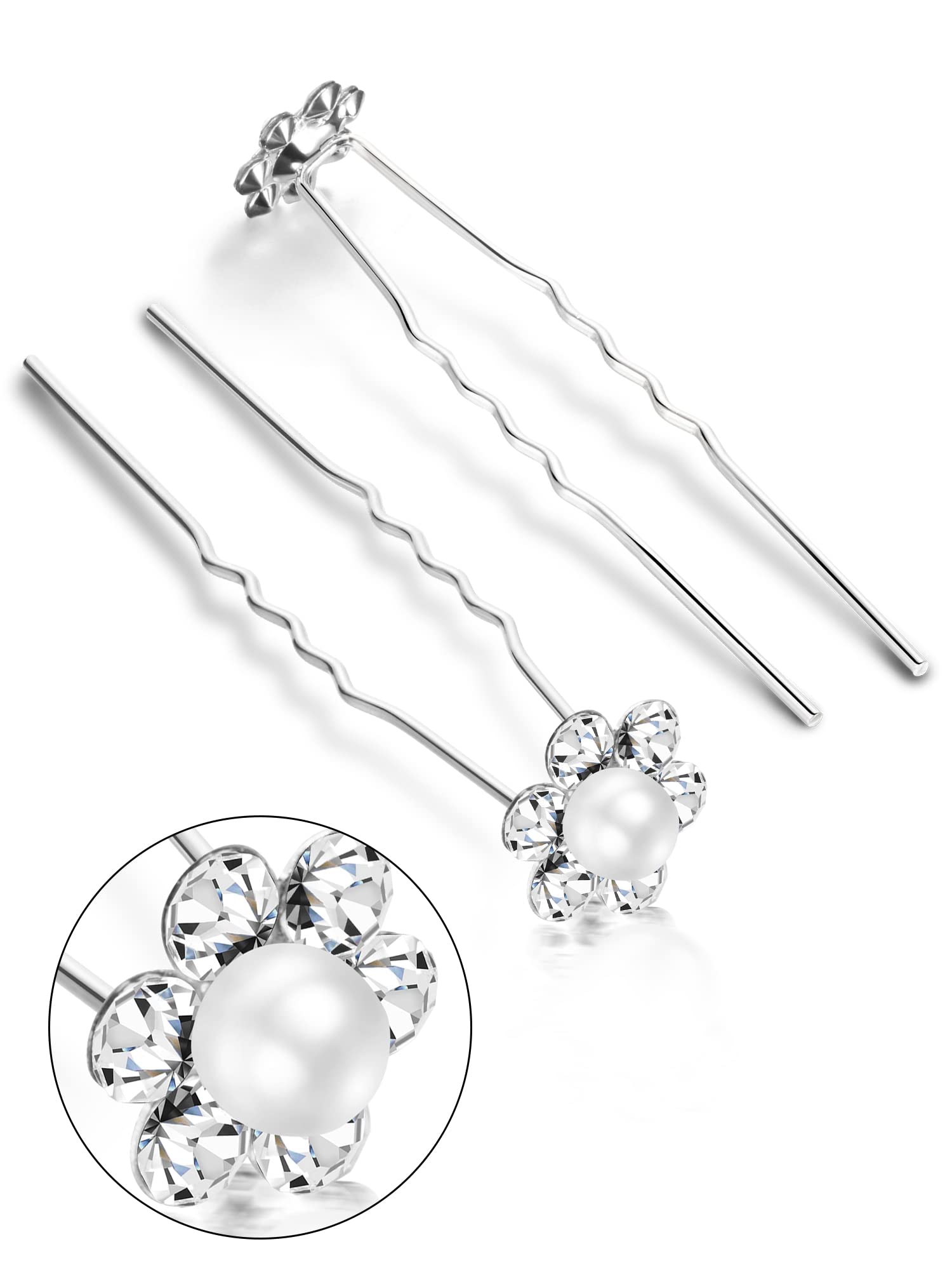 Unittype single rhinestone pin beside ruler to show 2.5-inch length benefit