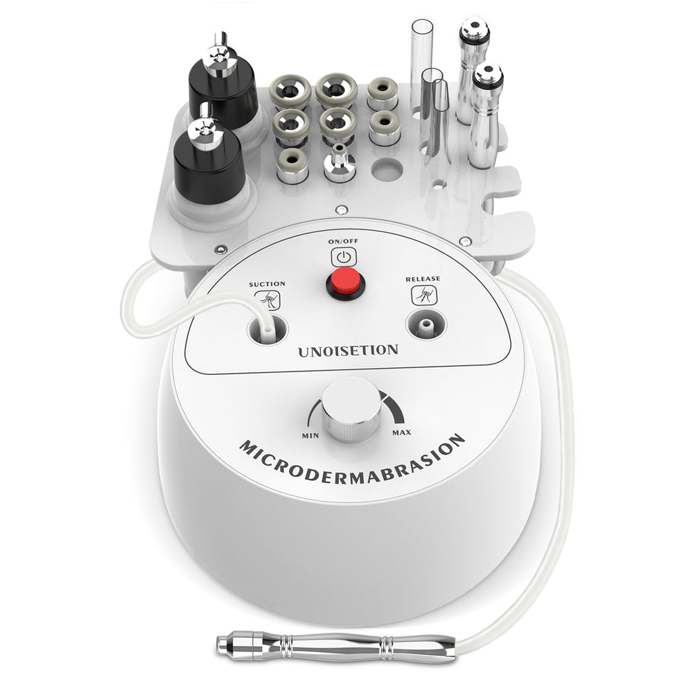 UNOISETION front view showing device and benefits of professional exfoliation
