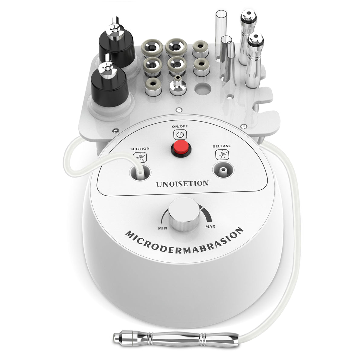 UNOISETION front view showing device and benefits of professional exfoliation