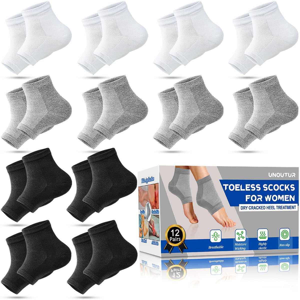 Unoutur front packaging showing full 12 pairs and benefits