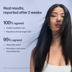 UNOVE before and after photo showing frizz control and improved smoothness