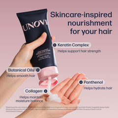 UNOVE open jar with 30,000ppm keratin label highlights professional-strength repair