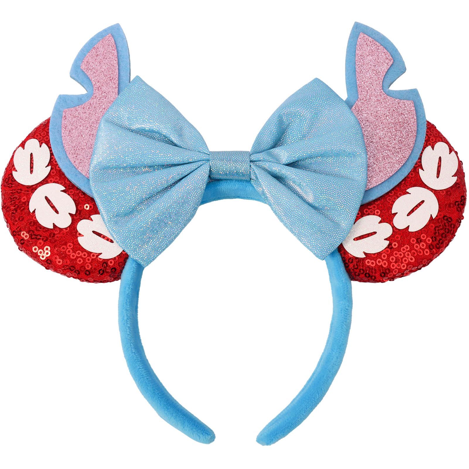 UNSPAZ sequin mouse ears headband front view showing sparkly design and secure stitching for standout looks