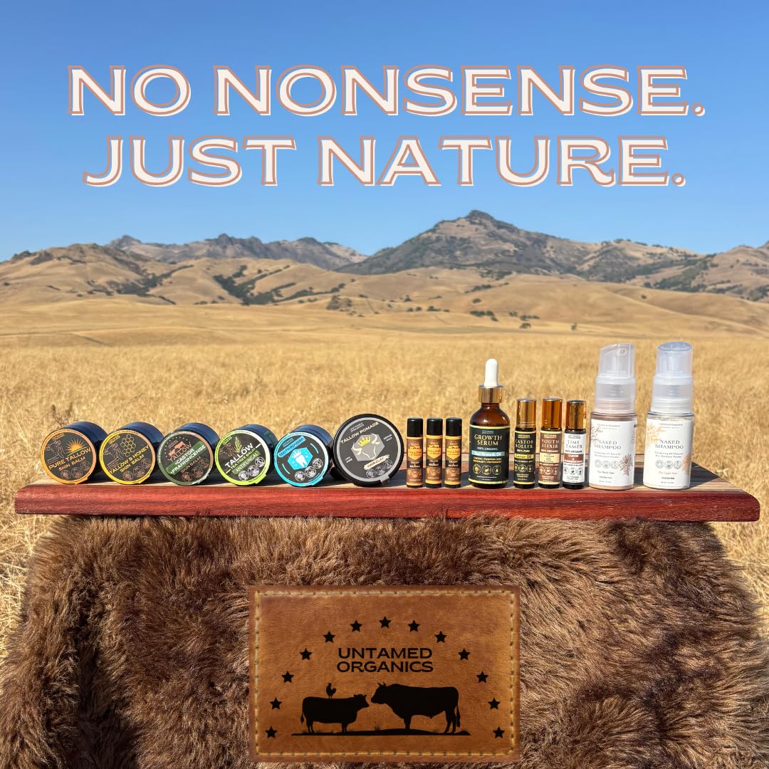 Untamed Organics lip balm in outdoor setting protecting lips from wind and cold for all-day comfort