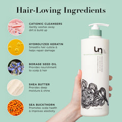 unwash ingredient display including shea and sea buckthorn for nourishment