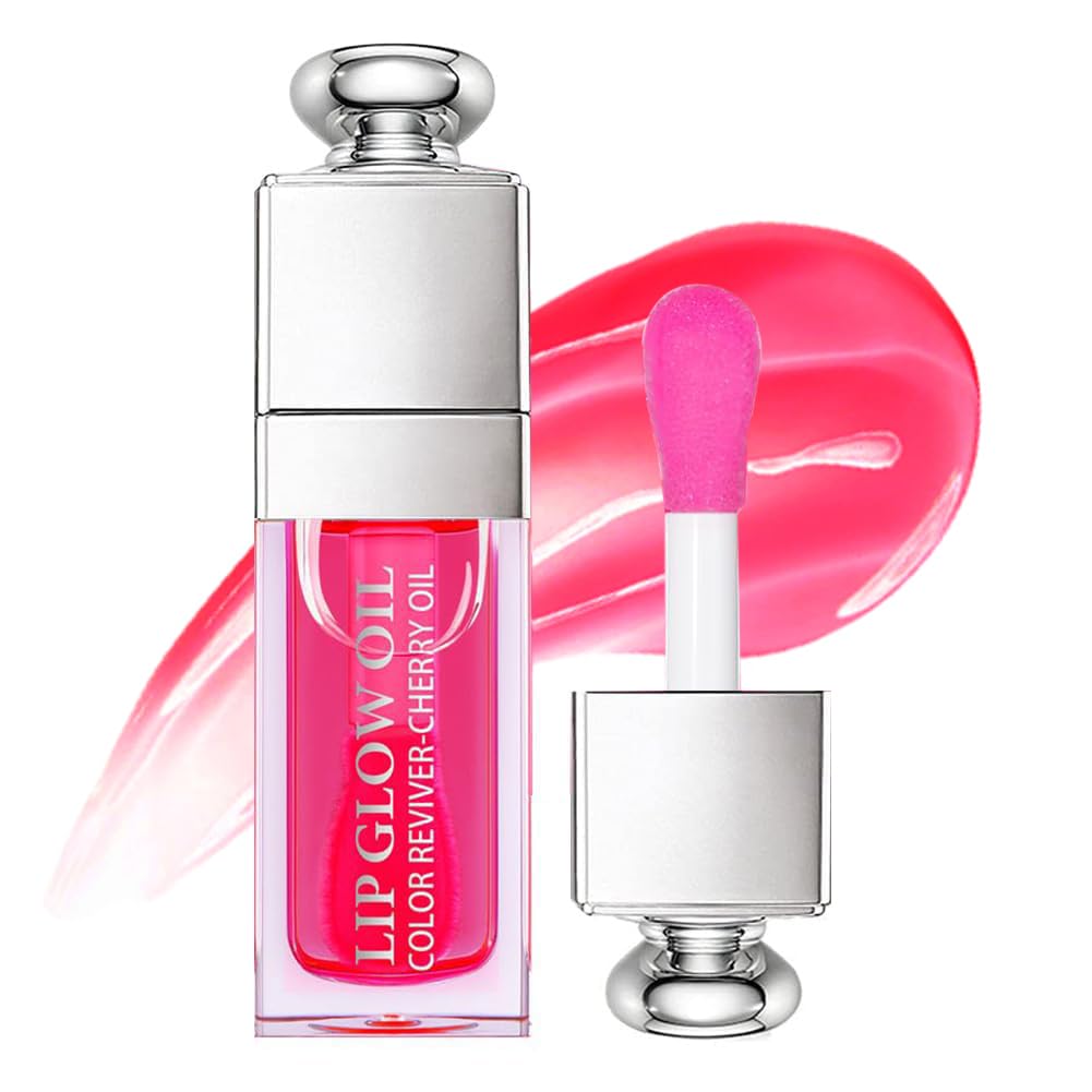 Unyoke front tube cherry lip oil showing branding and shine benefit
