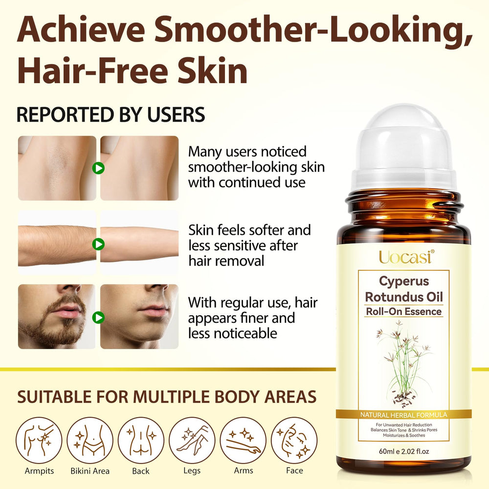 Uocasi product applied on leg after hair removal illustrating soothing benefit