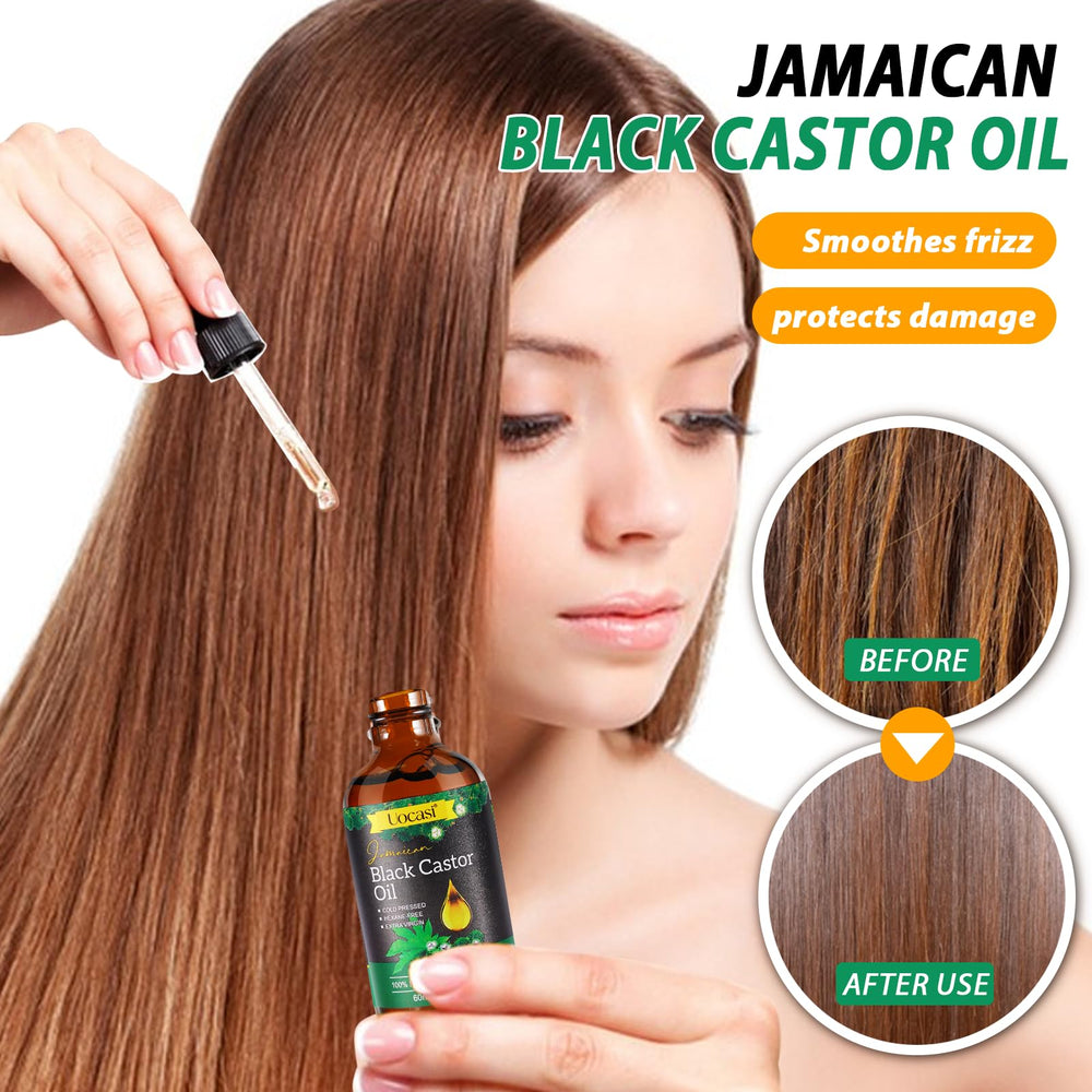 Uocasi applying oil to scalp for stronger hair and root nourishment