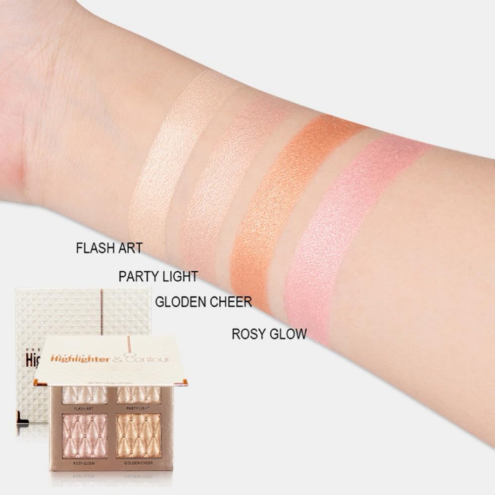 UOCK arm swatch of four shades showing buildable pigment benefit