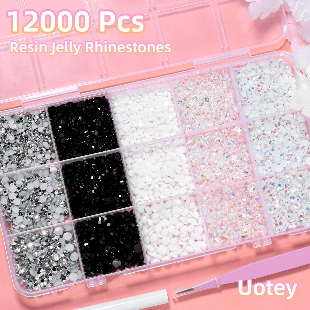 Uotey close-up facets highlighting resin cut and iridescent sheen for vibrant sparkle