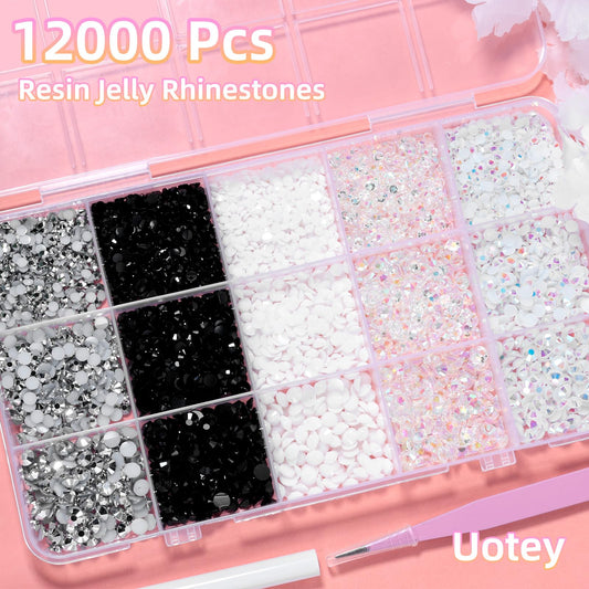 Uotey close-up facets highlighting resin cut and iridescent sheen for vibrant sparkle