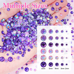 Uotey close-up of faceted purple resin gems highlighting sparkle