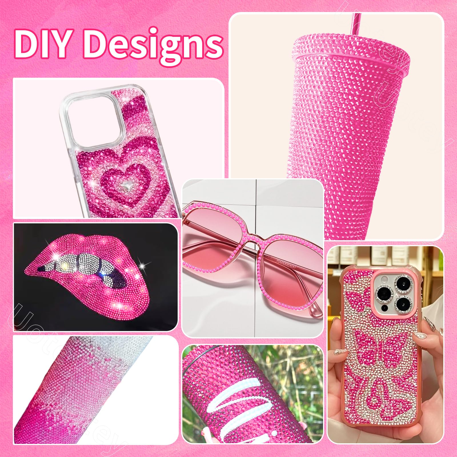 Uotey decorated tumbler and shoes illustrating finished look and personalization