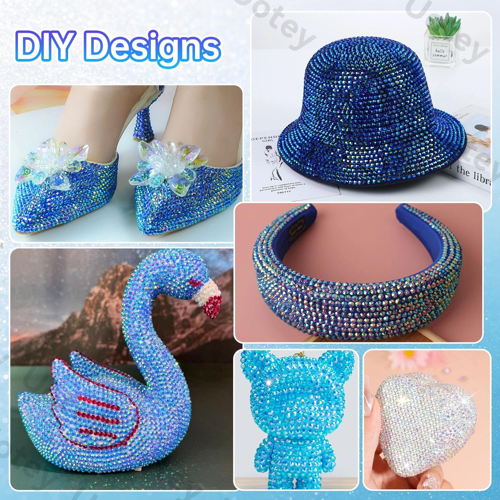 Uotey bedazzled shoe accessory illustrating decorative potential and visual impact