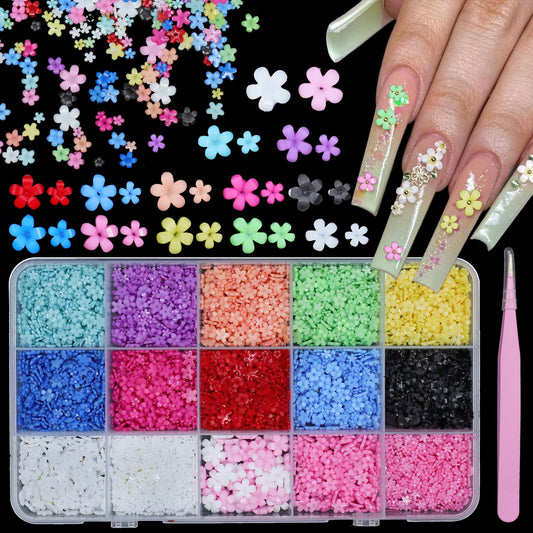 Uotey front box view showing colorful tiny flower charms and beads for easy selection