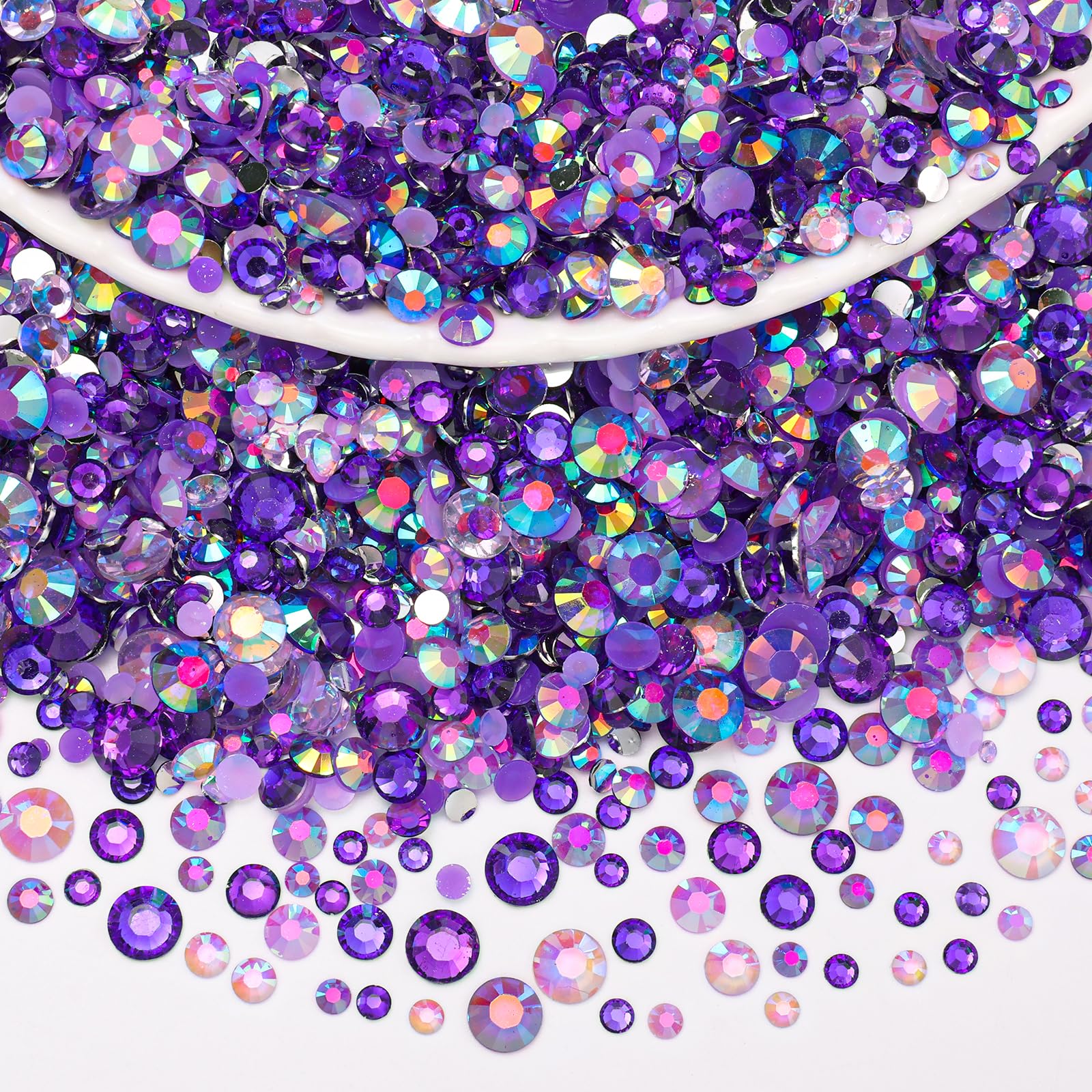Uotey front packaging showing mixed purple rhinestones and value