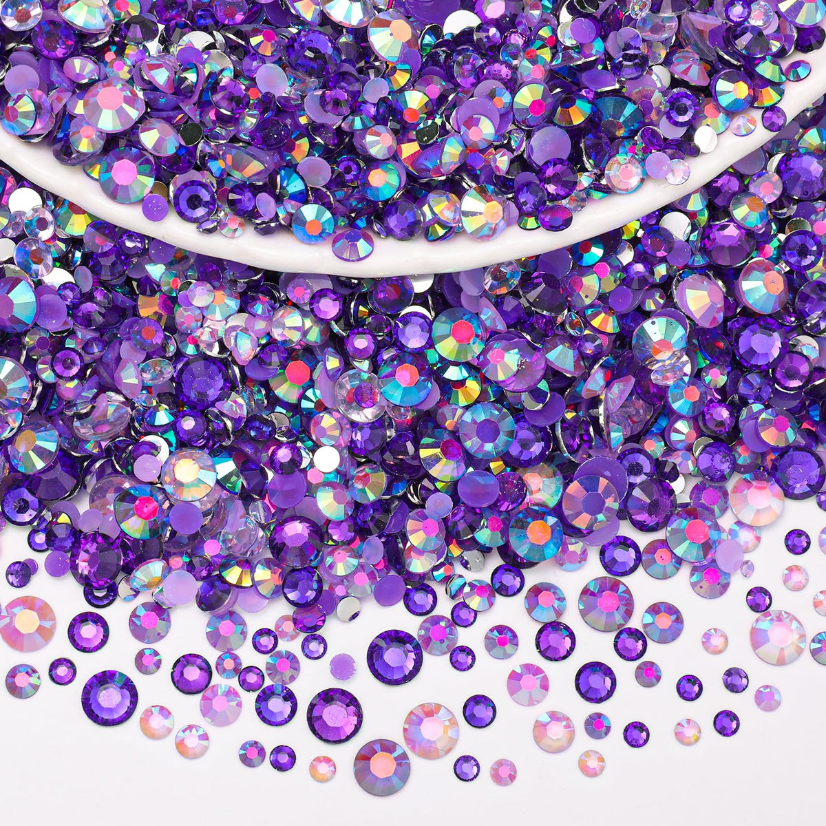 Uotey front packaging showing mixed purple rhinestones and value