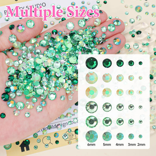 uotey close-up of faceted jelly rhinestones highlighting reflective AB finish