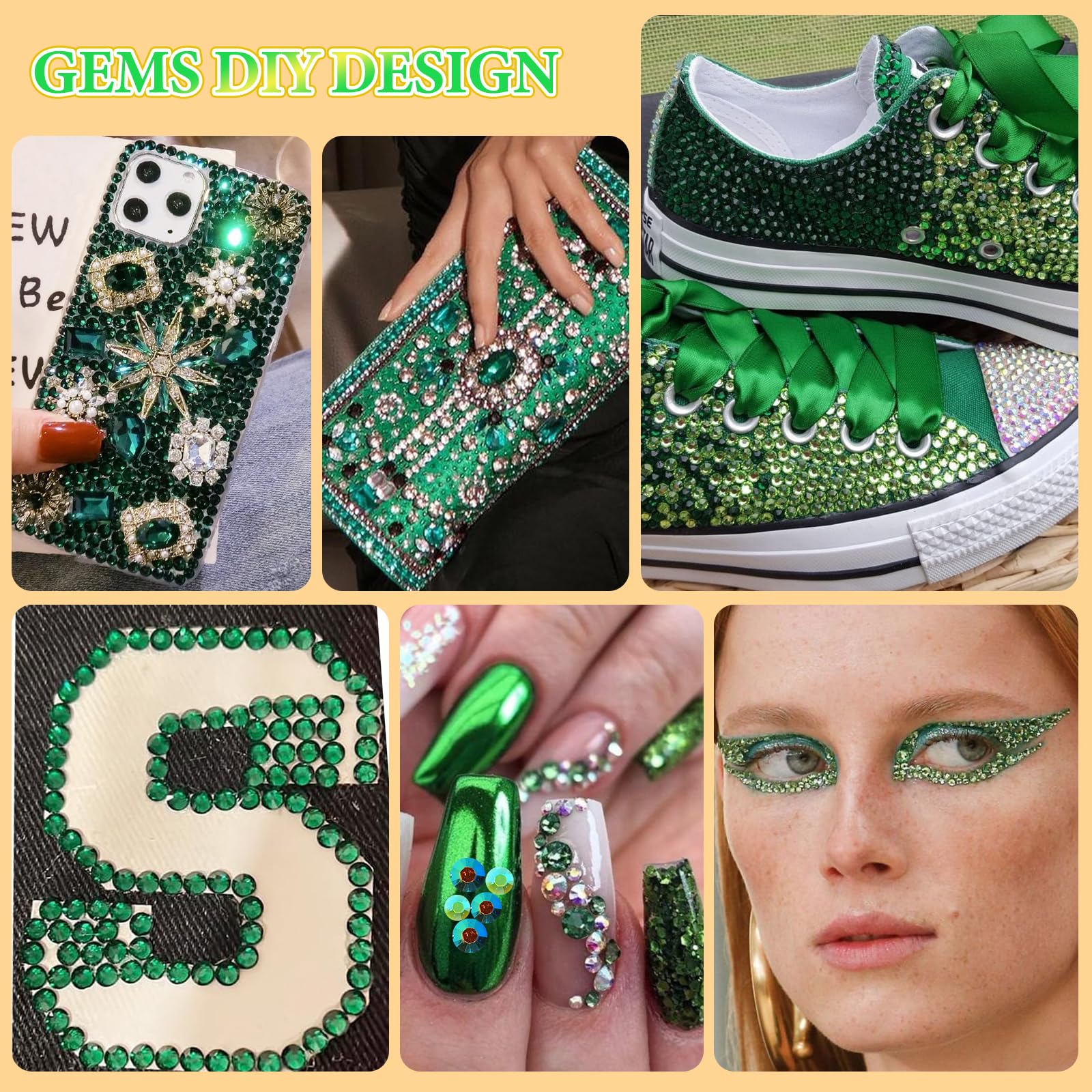 uotey rhinestones scattered on craft table inspiring DIY projects