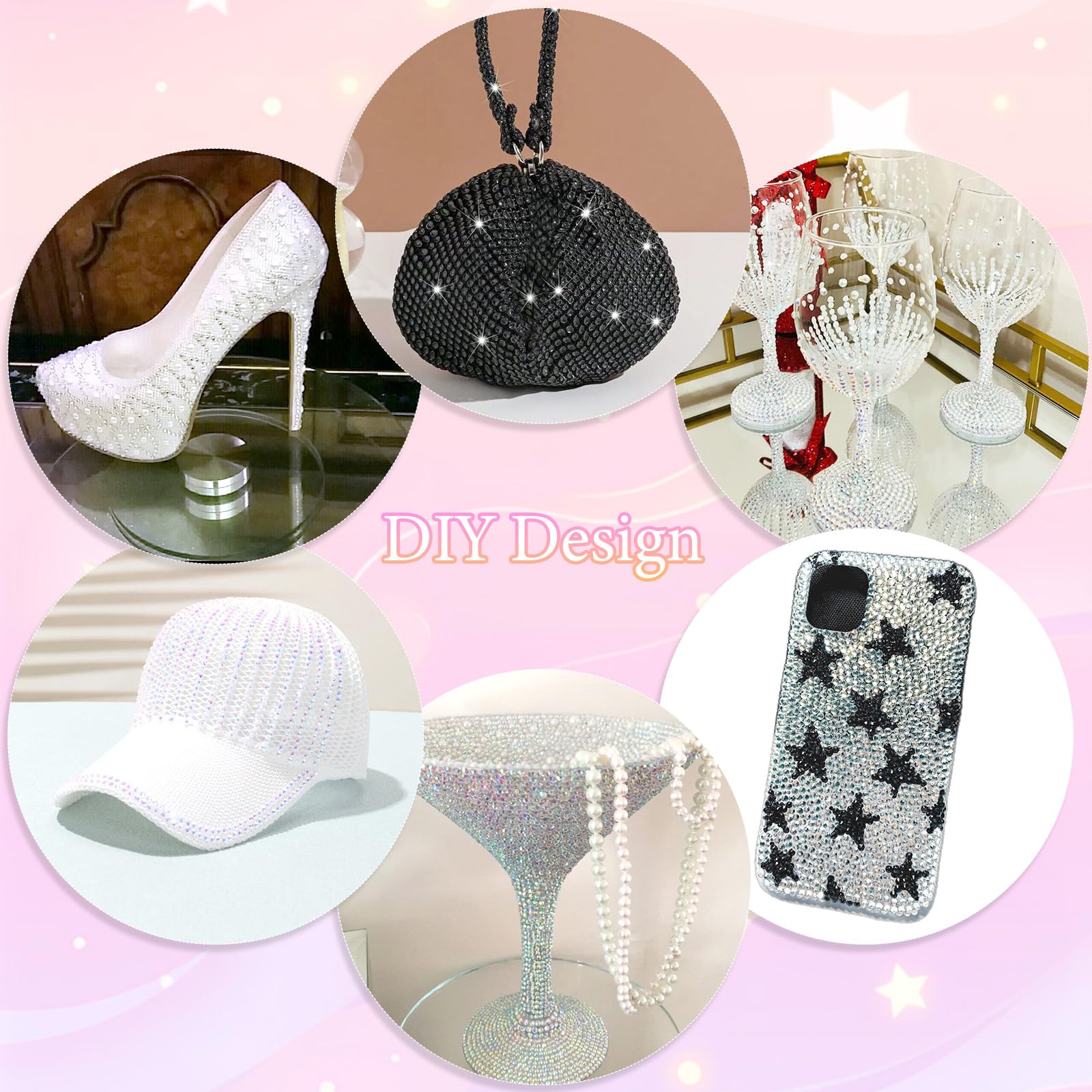 Uotey decorated tumbler showing rhinestones adding visual interest and personalized flair