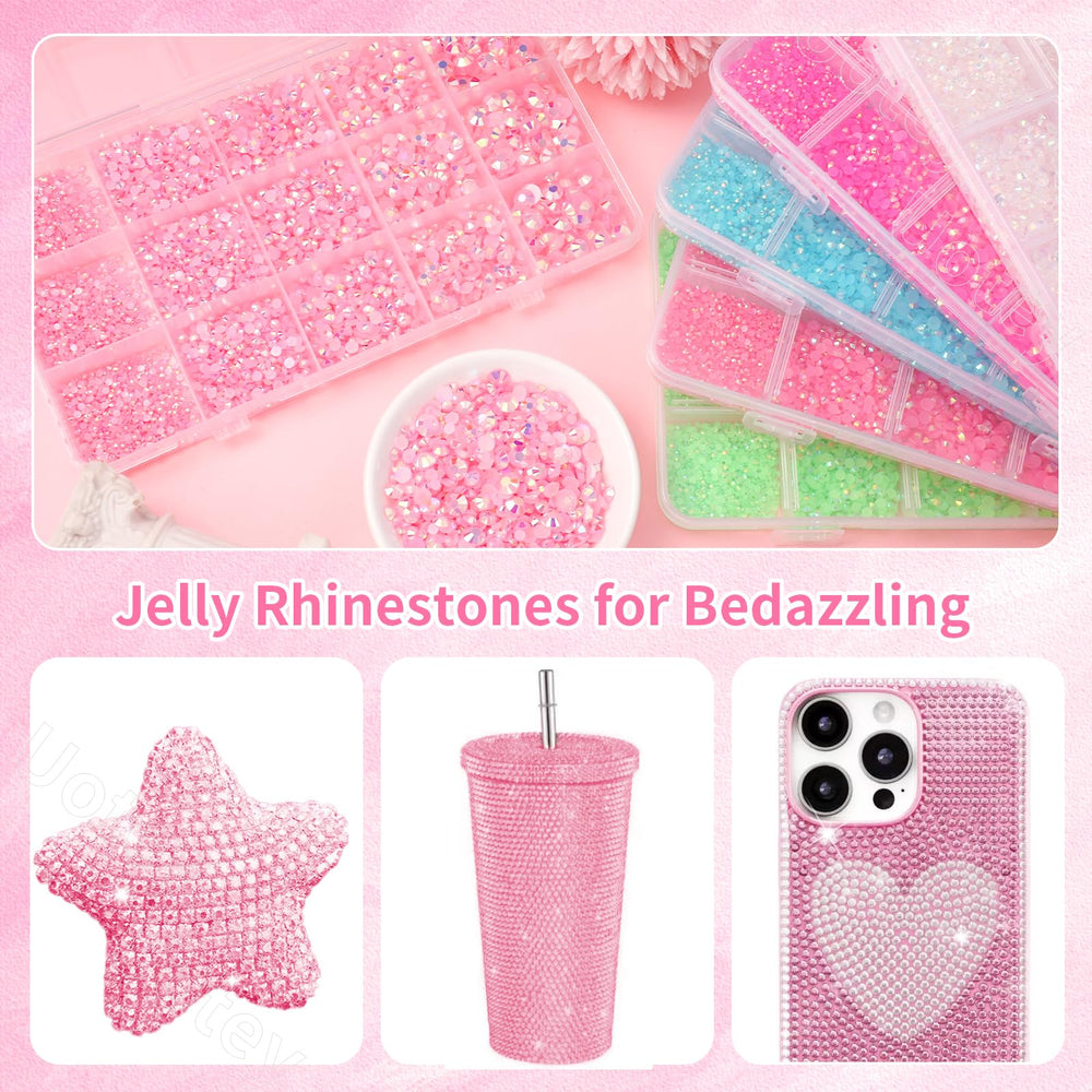 Uotey rhinestones applied to nails demonstrating delicate detail and lasting shine
