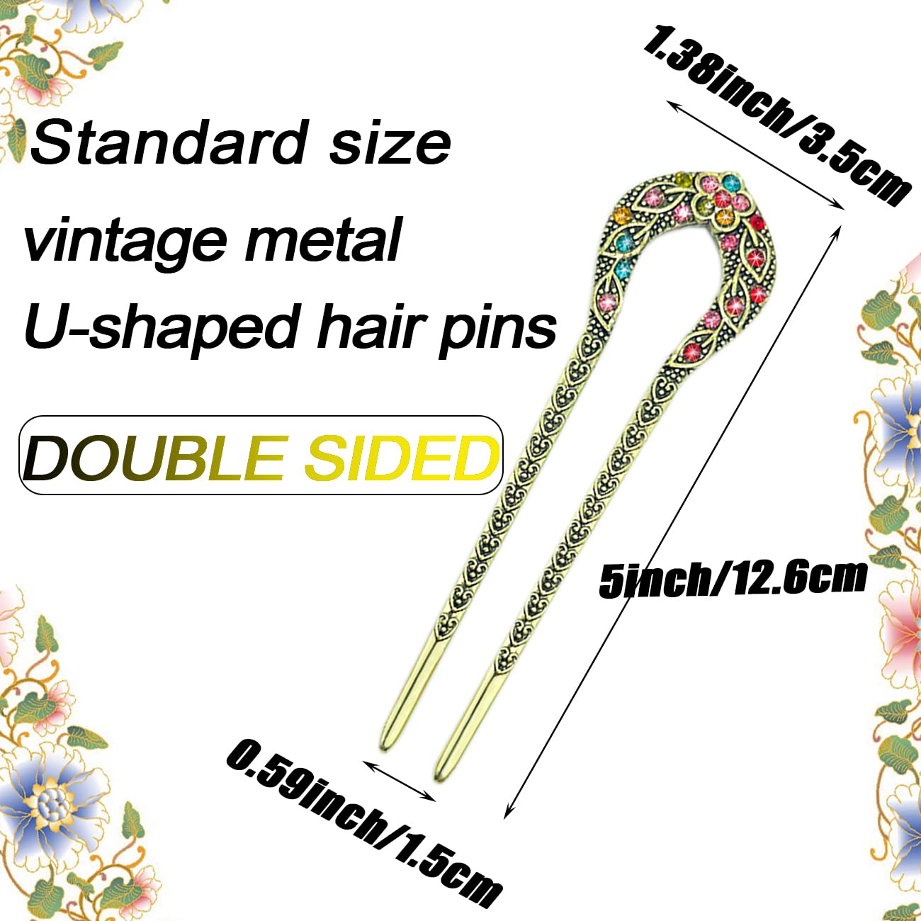 UPABLUNSO side profile of U-shaped double prong showing smooth alloy finish and strong hold benefit