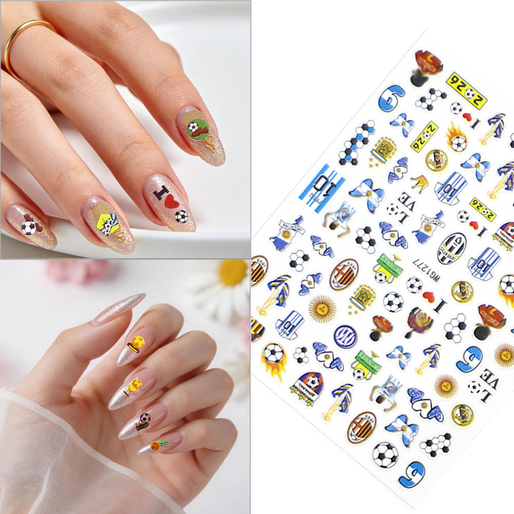 UPABLUNSO stickers on long nails illustrating full-coverage decorative effect