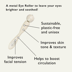 UpCircle roller in use under eye showcasing cooling effect and gentle circulation benefit