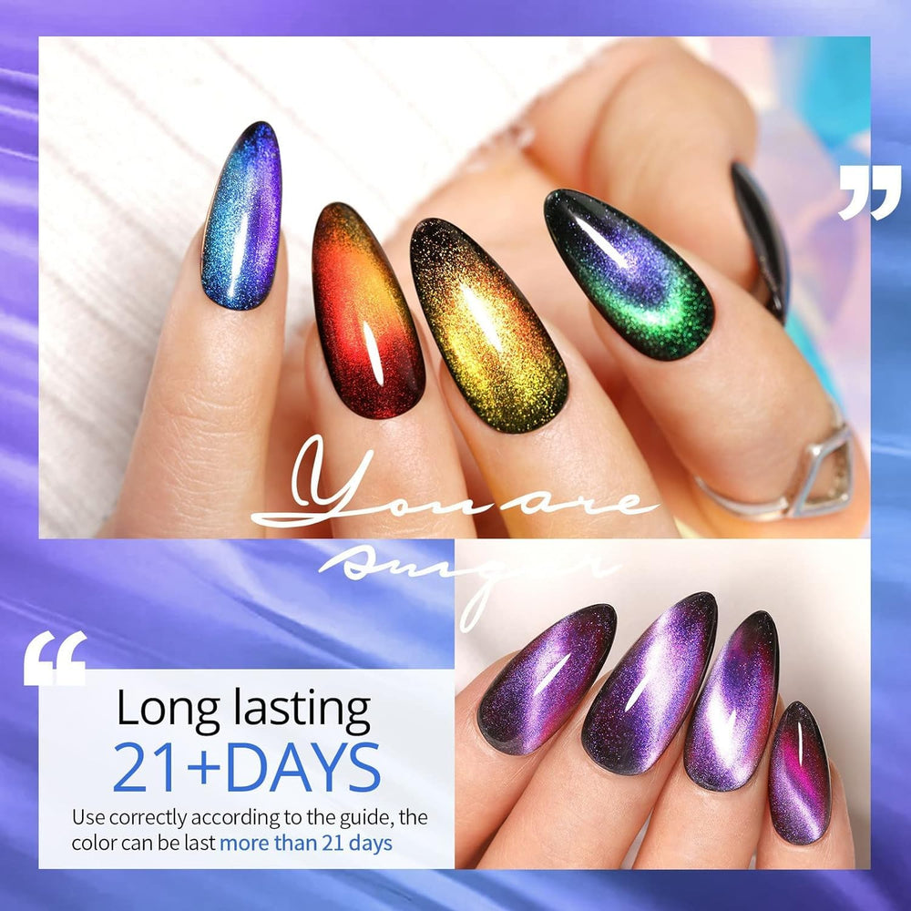 UR SUGAR galaxy shades lineup displaying six chameleon colors — vibrant pigment