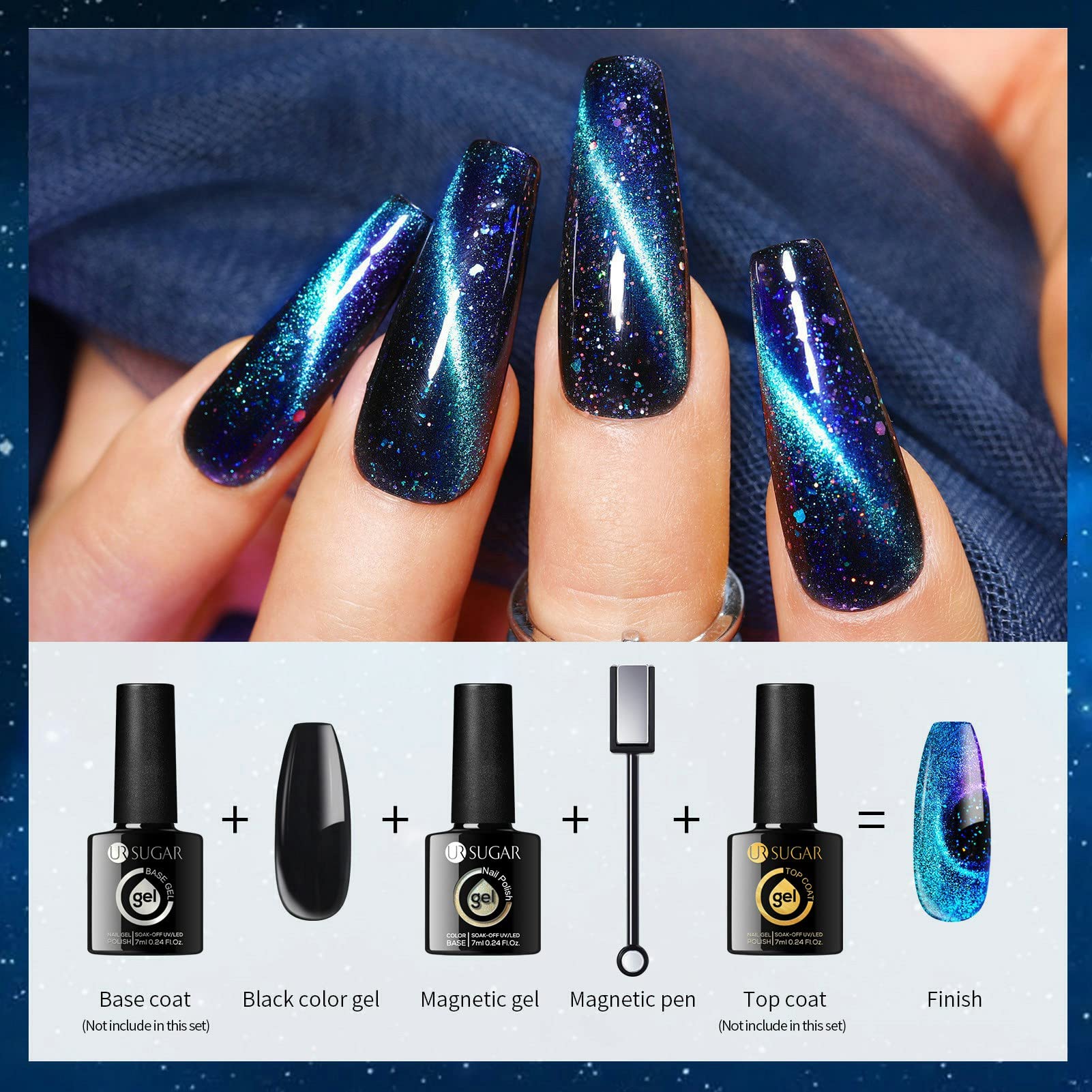 UR SUGAR finished manicure on hand illustrating wearable results and style