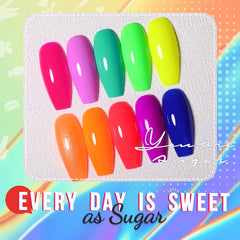 UR SUGAR rainbow manicure lifestyle shot showing bold, eye-catching results