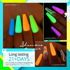 UR SUGAR neon yellow swatch on white card showing opaque finish benefit: vibrant visibility