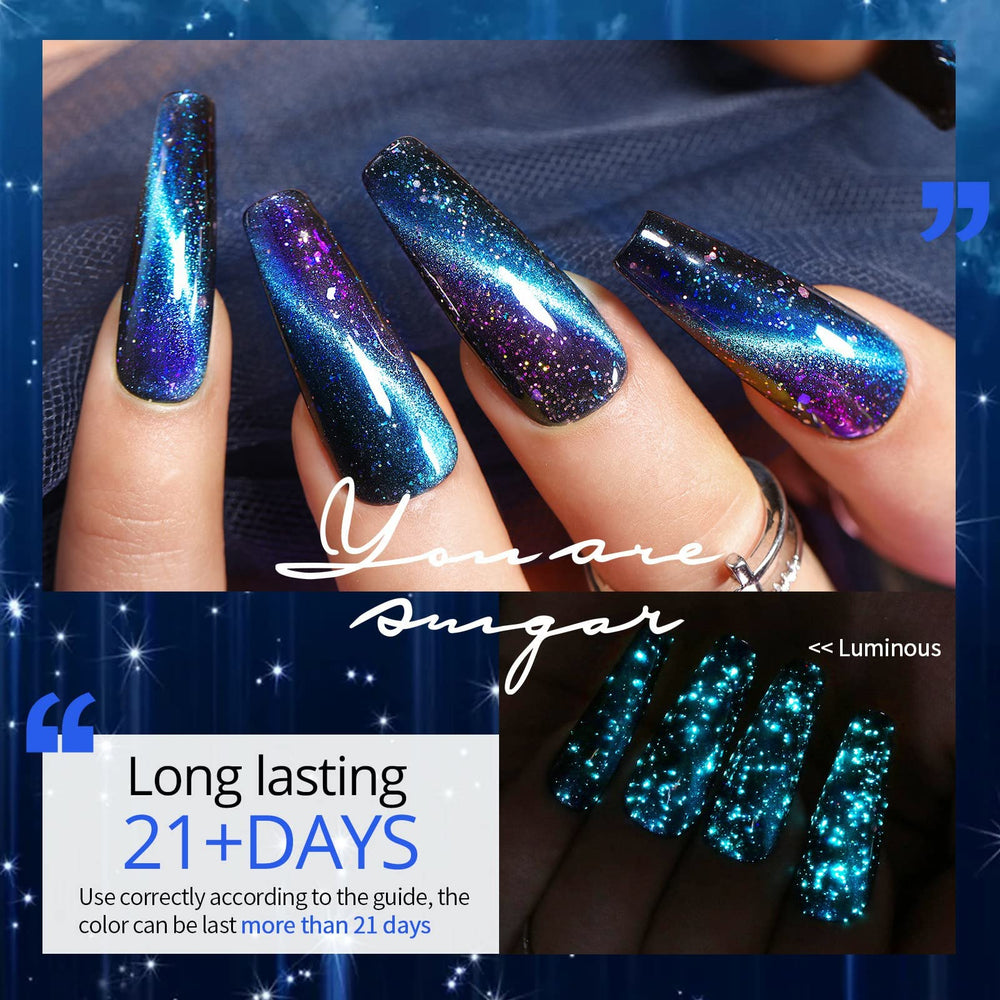 UR SUGAR purple thermal polish swatch showing visible temperature color change
