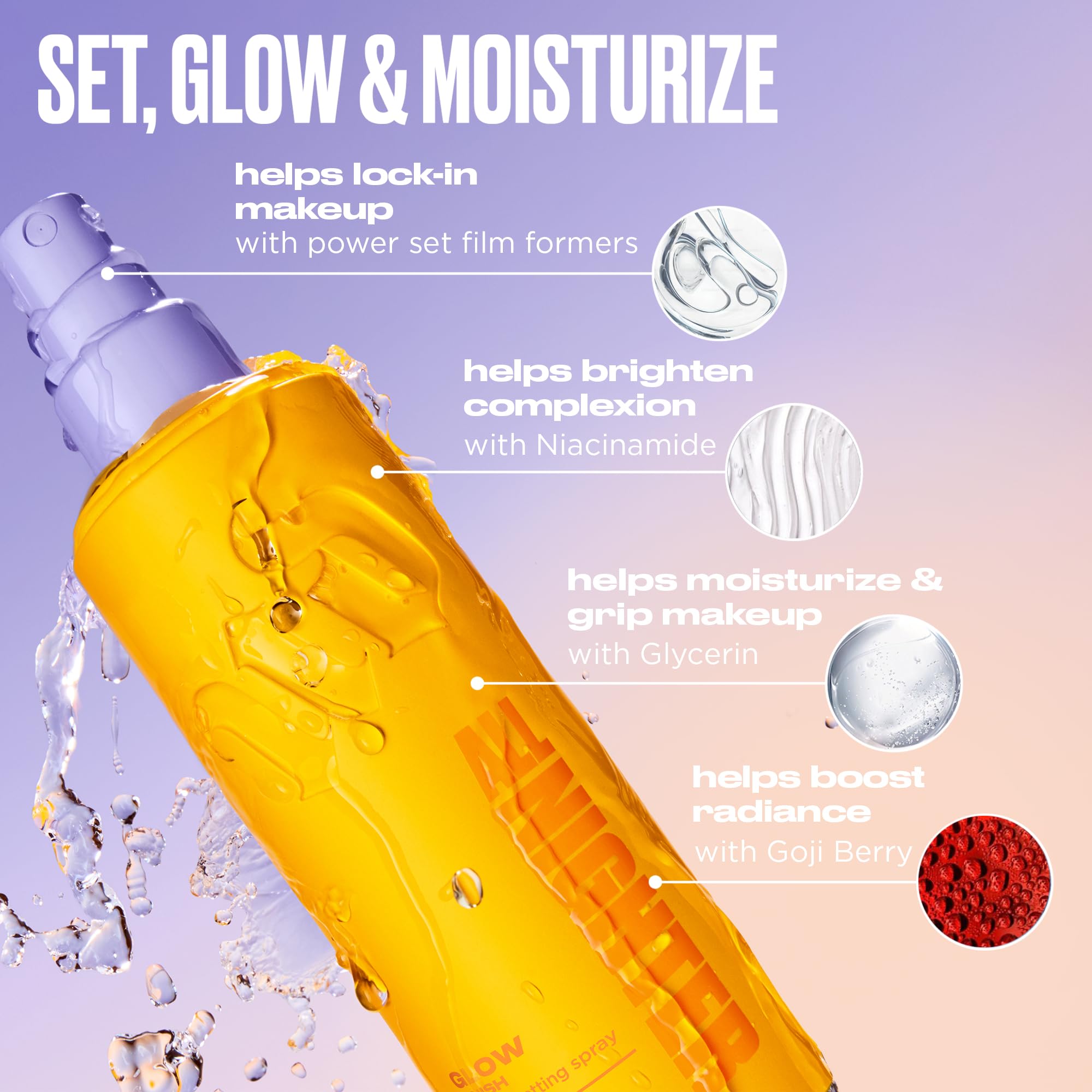 Urban Decay label close-up highlighting key ingredients and radiance boost