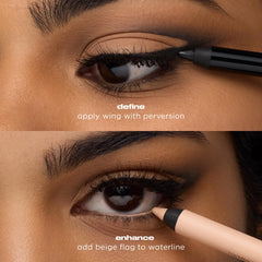 Urban Decay Legend on a makeup desk lifestyle shot showing everyday usability and style